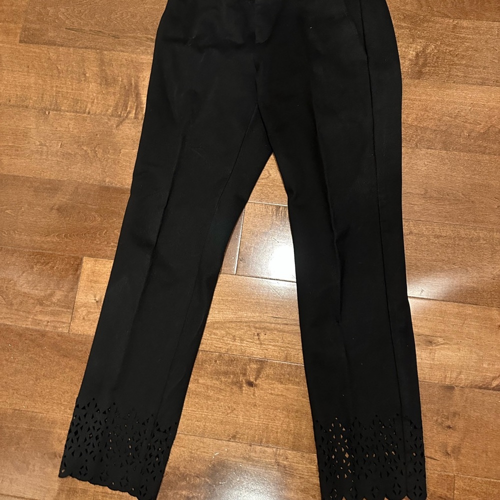 Banana Republic Black Laser-Cut Hem Stretch Pants